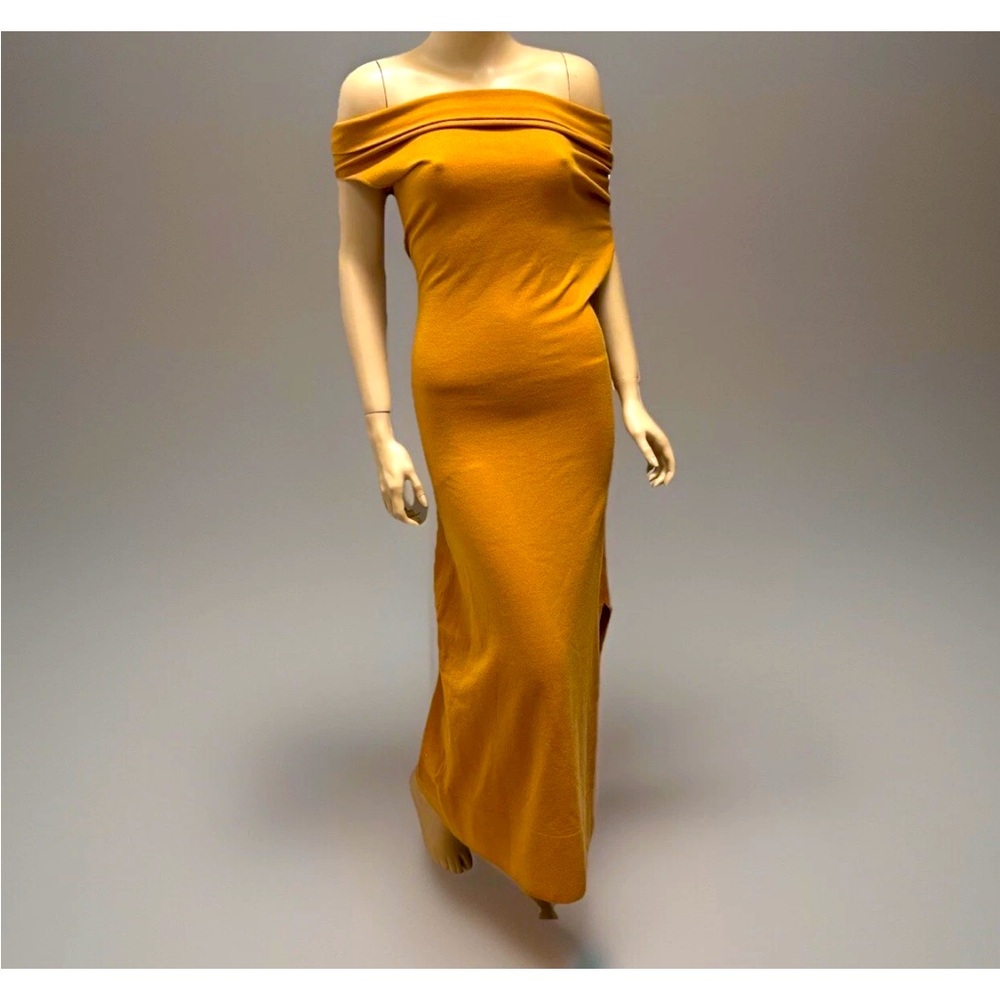 Altuzarra Kim Merino Wool Blend Off Shoulder Asymmetric Maxi Dress Sm EUC
